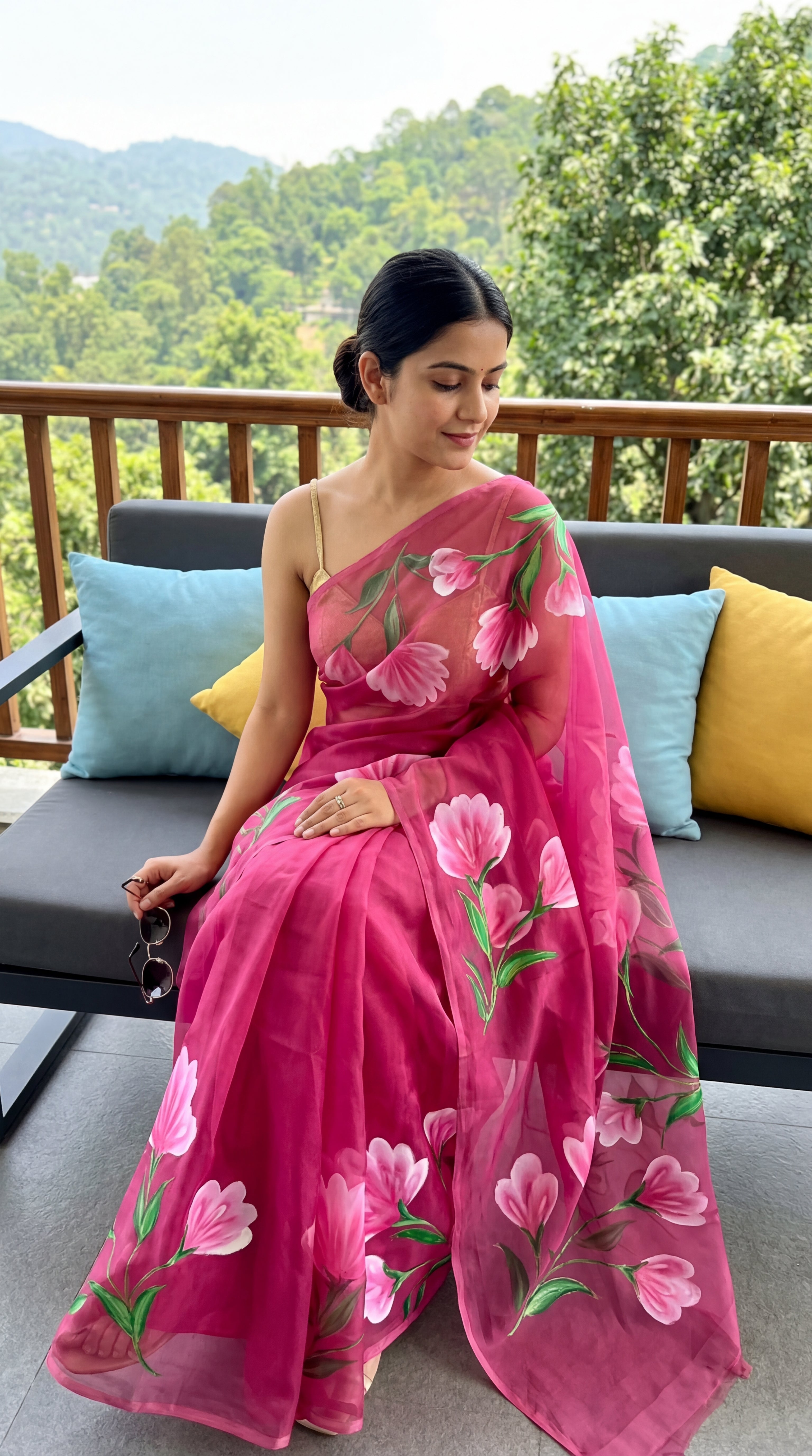 Brush print Saree D.no two Saree