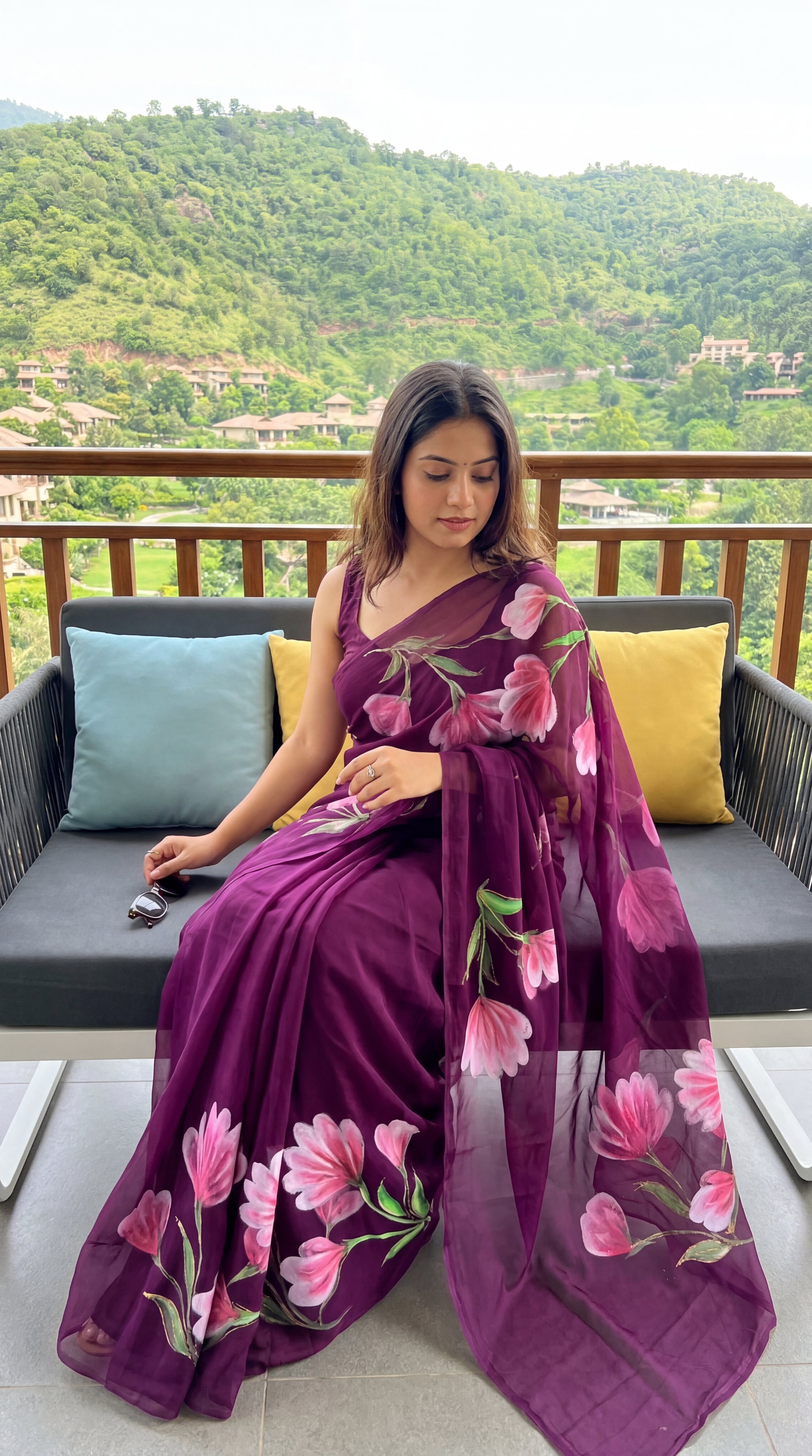 Brush print Saree D.no two Saree