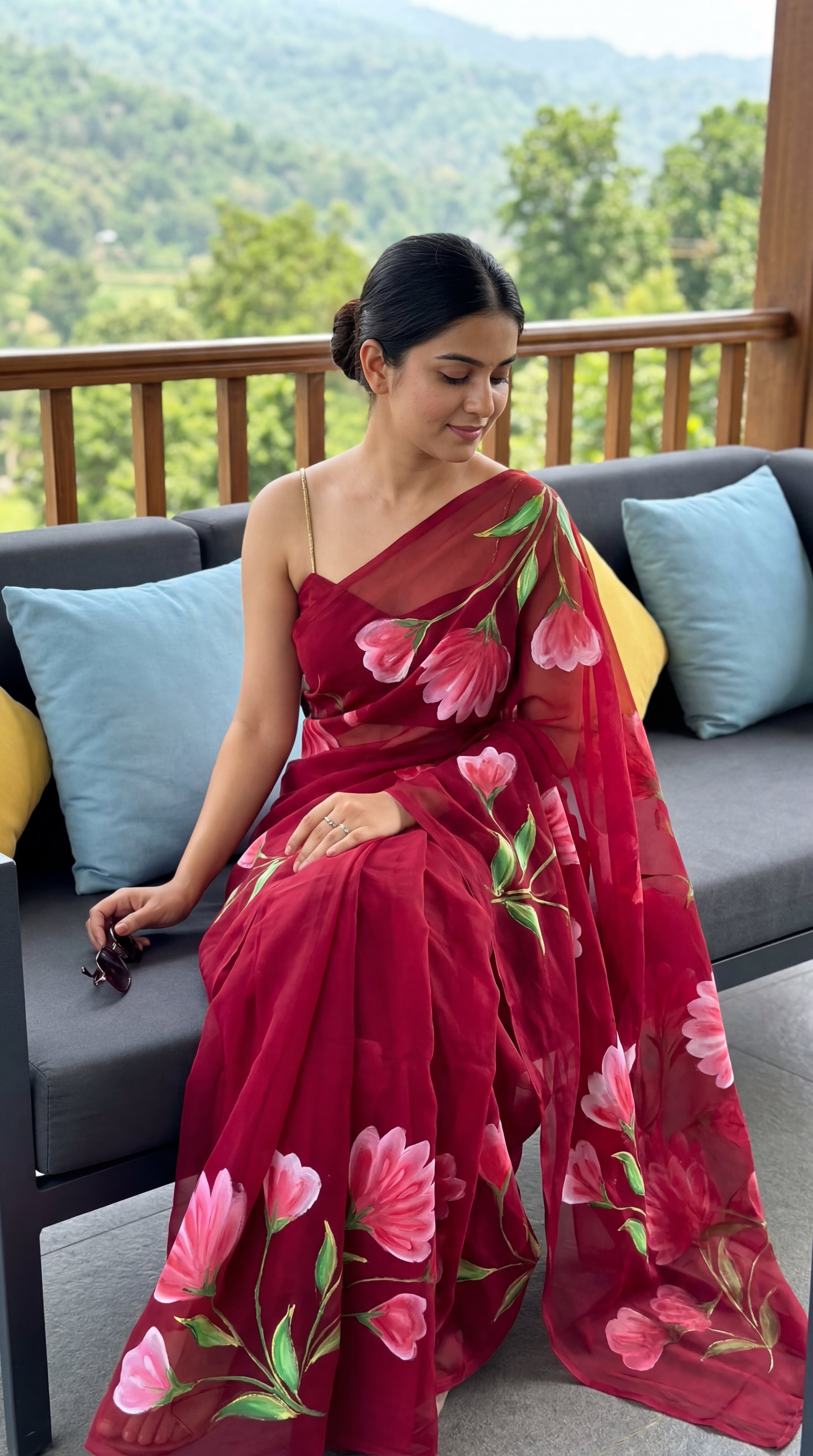Brush print Saree D.no two Saree