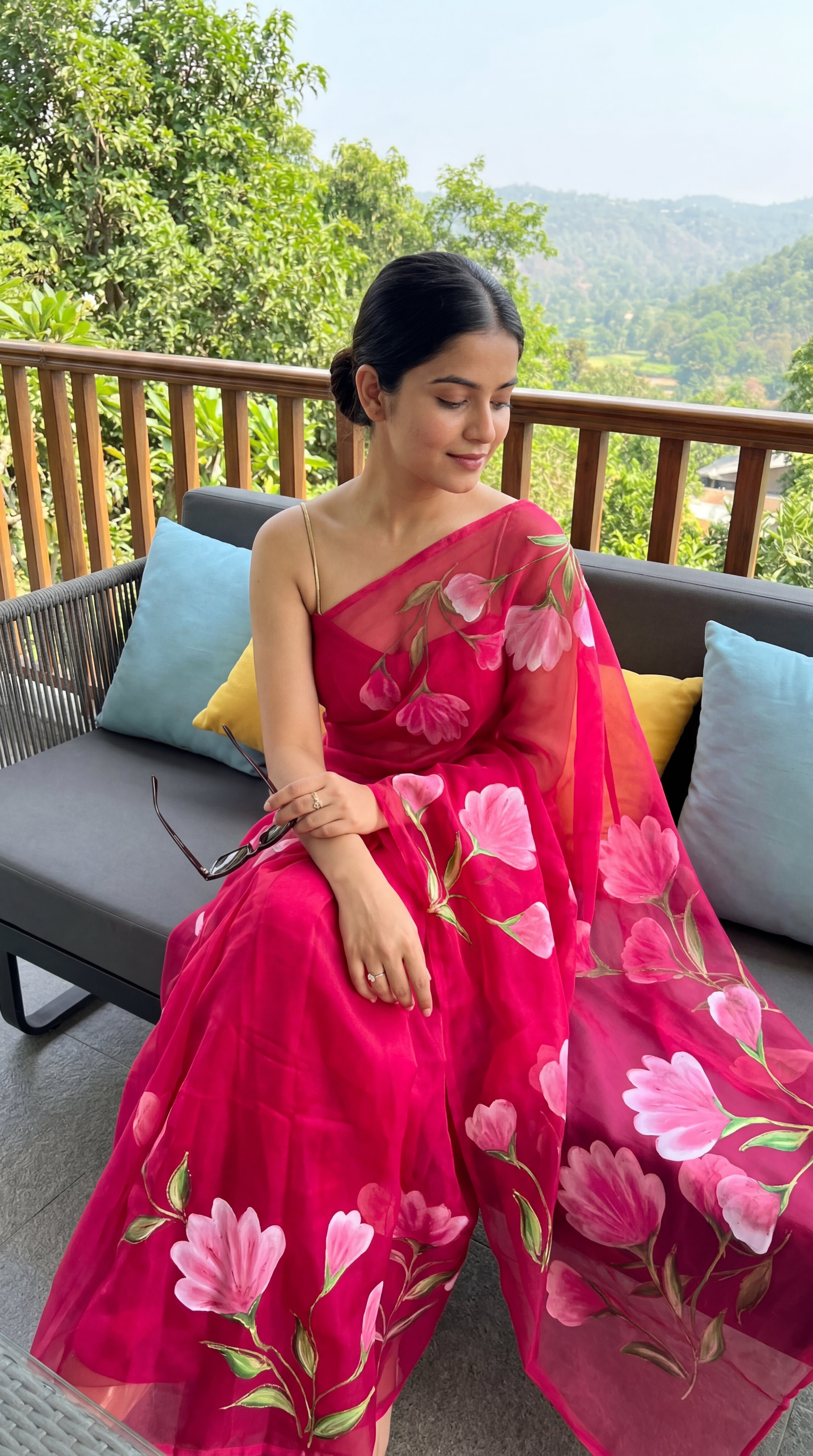 Brush print Saree D.no two Saree
