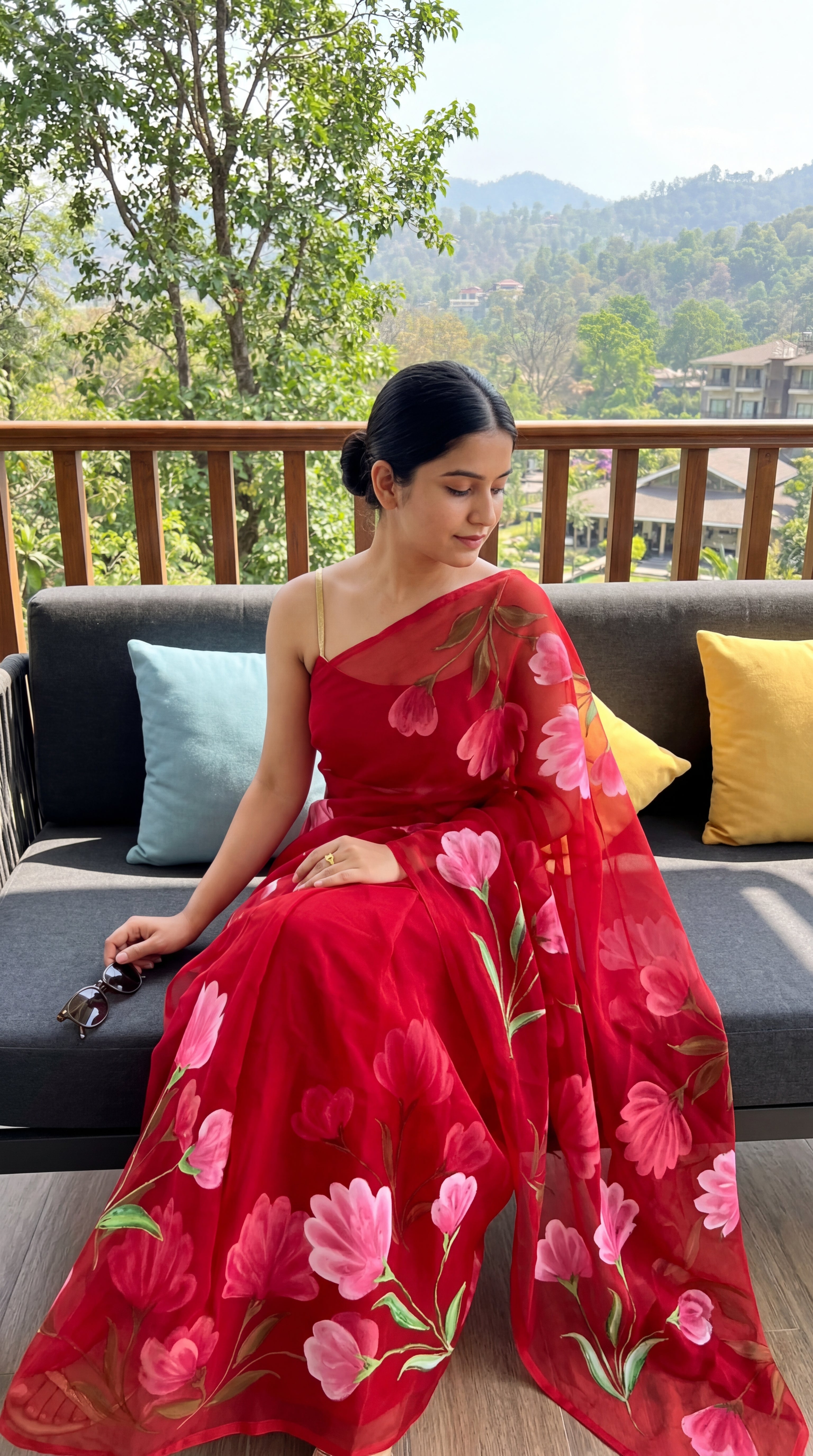 Brush print Saree D.no two Saree