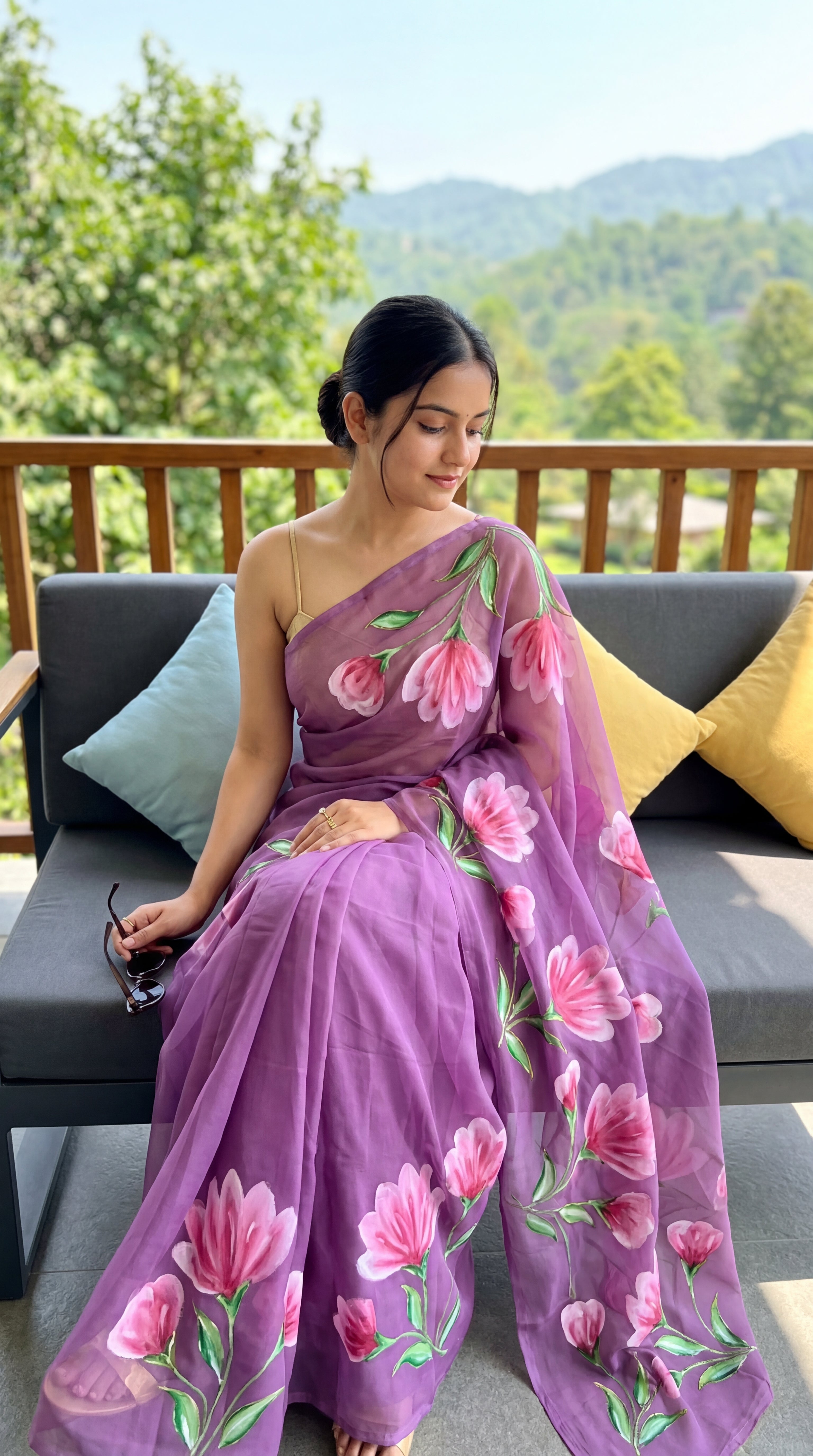 Brush print Saree D.no two Saree