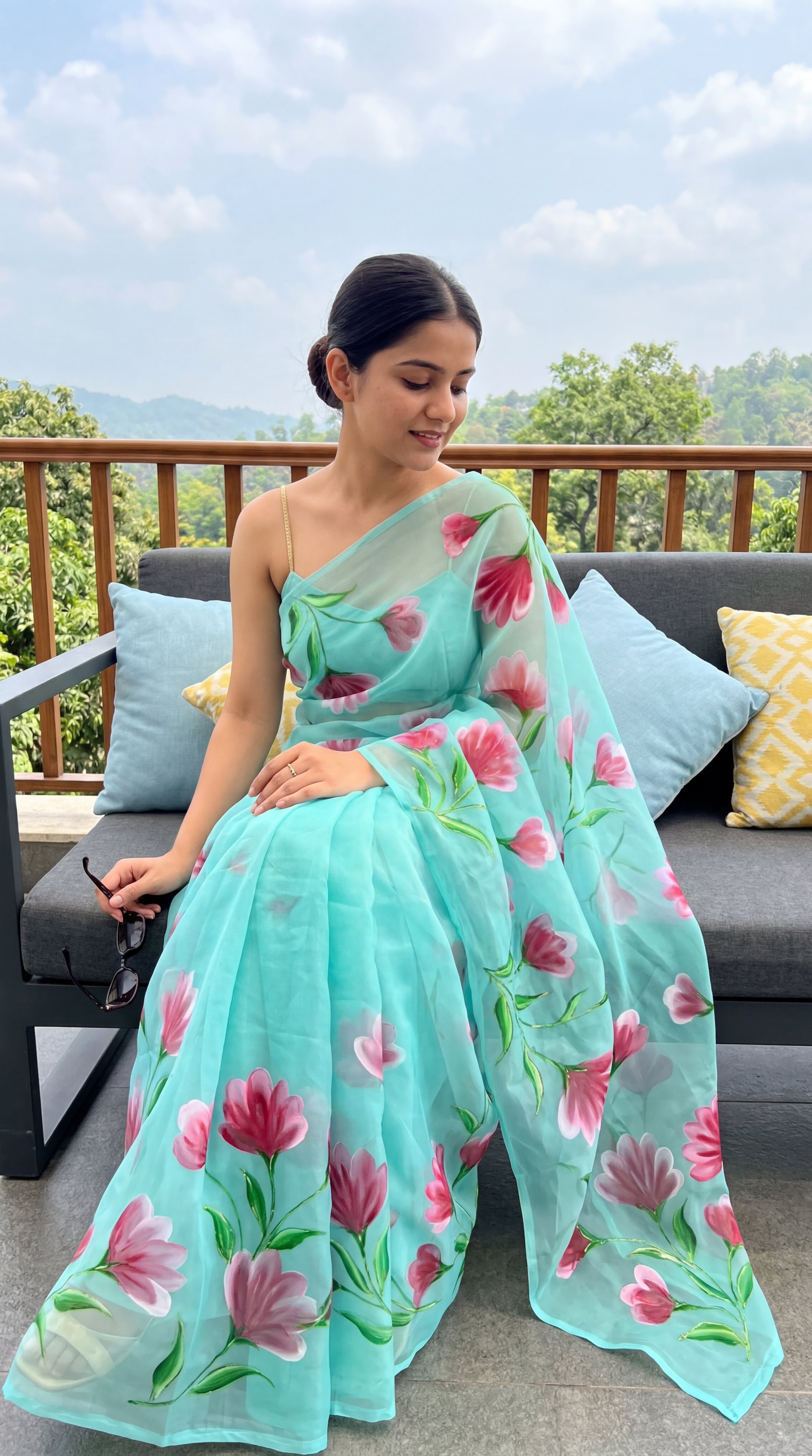 Brush print Saree D.no two Saree