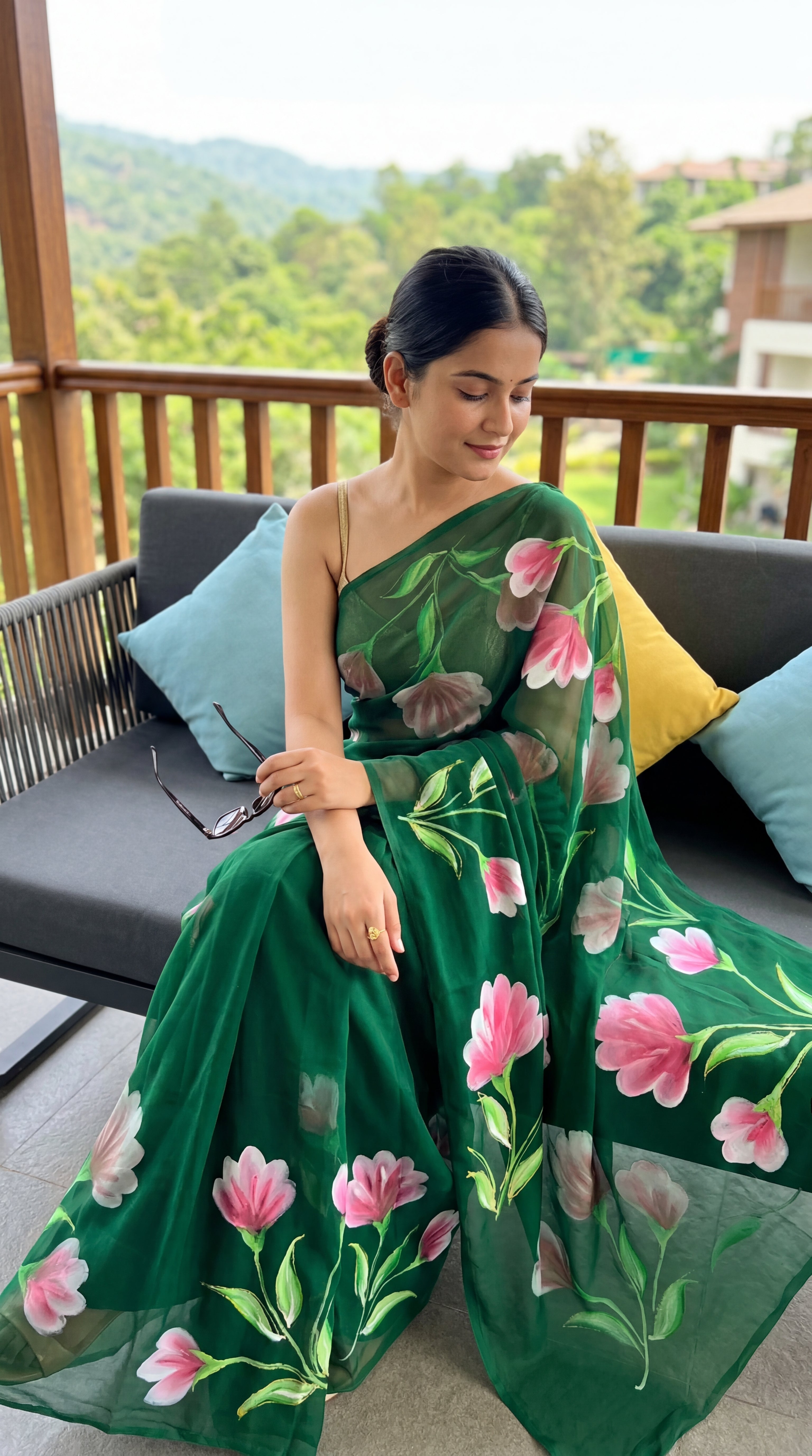 Brush print Saree D.no two Saree