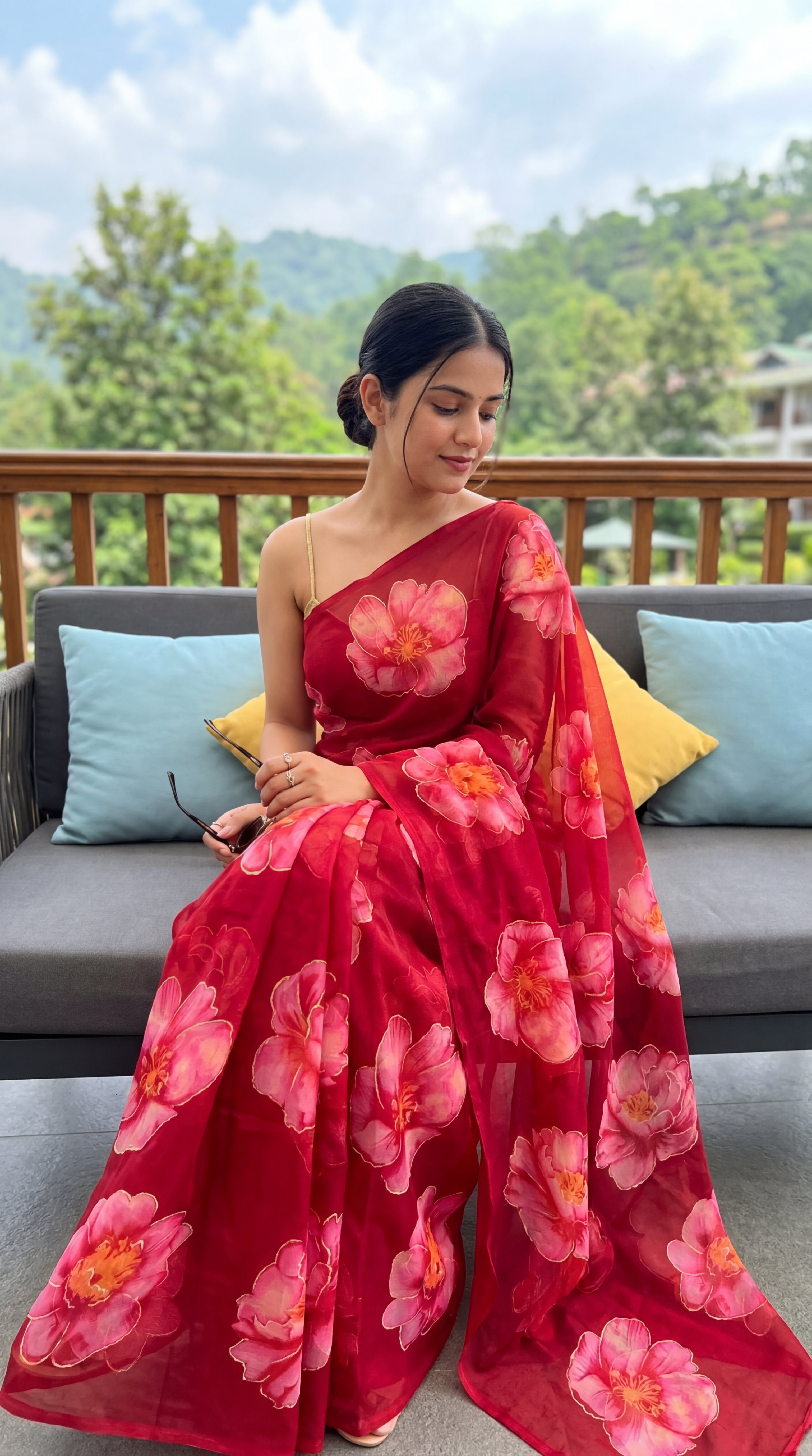 Chiffon print saree