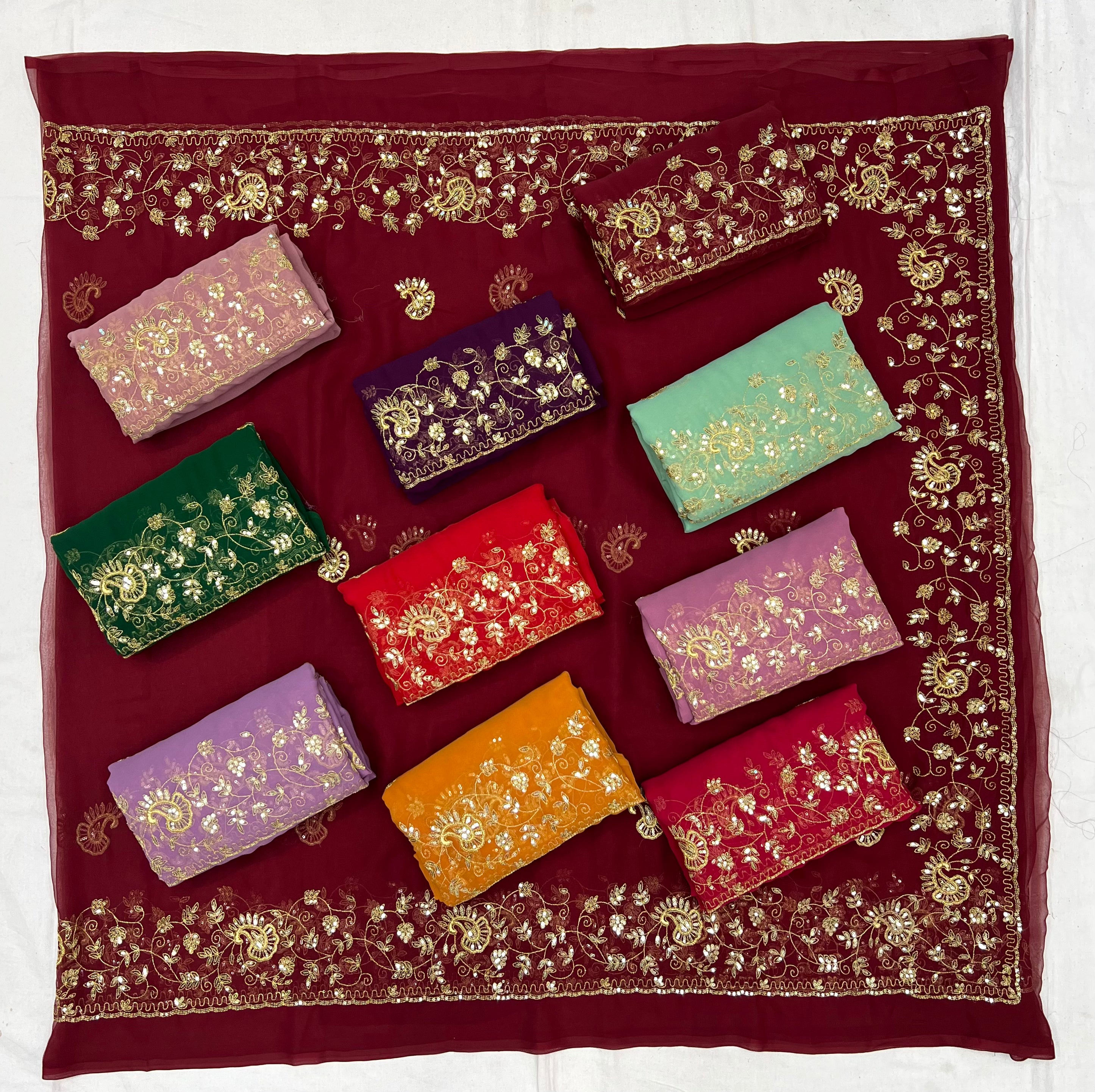 Sequence work saree boder keri (Pack of 10)