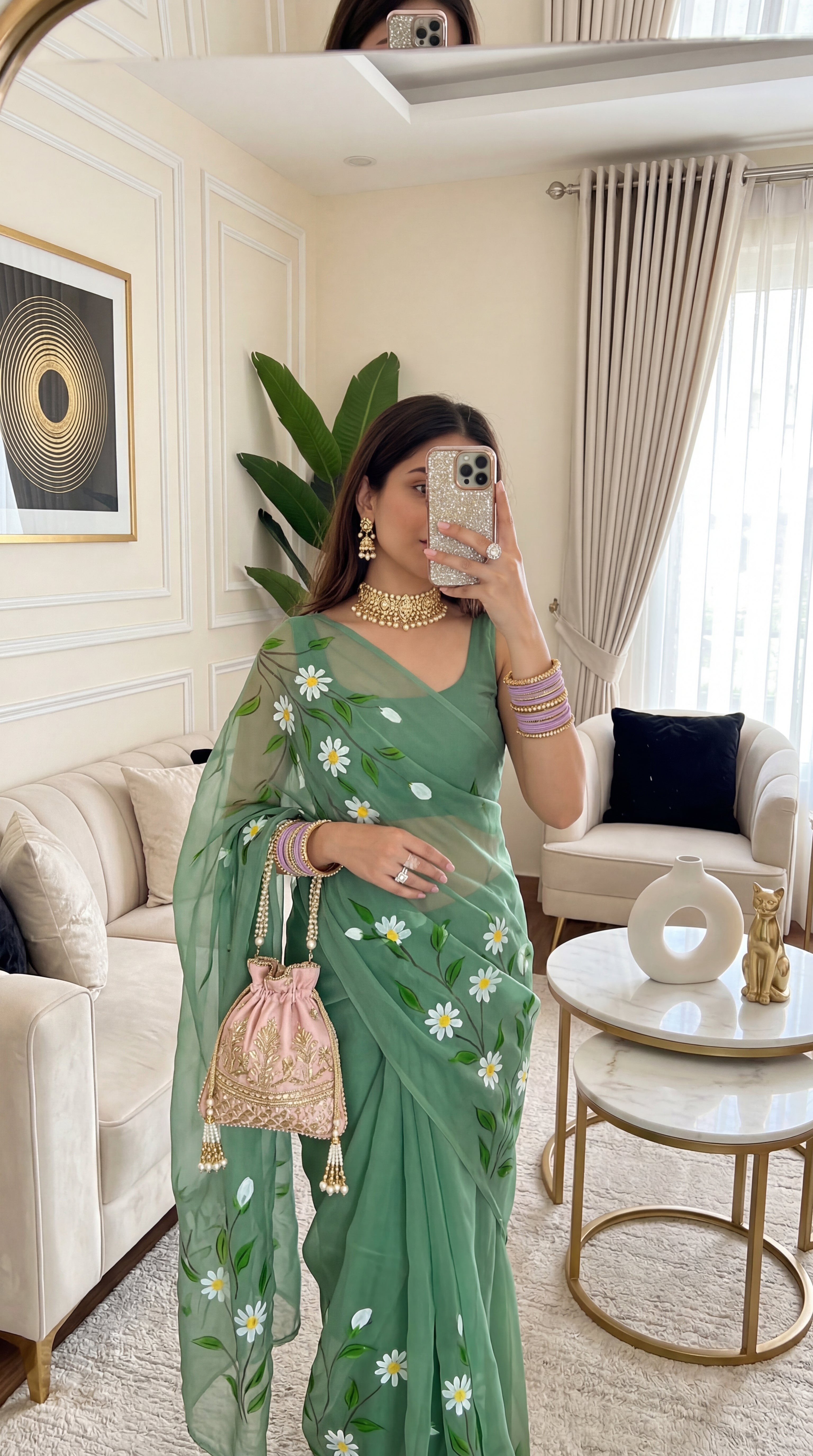 Brush print Saree D.no three Saree
