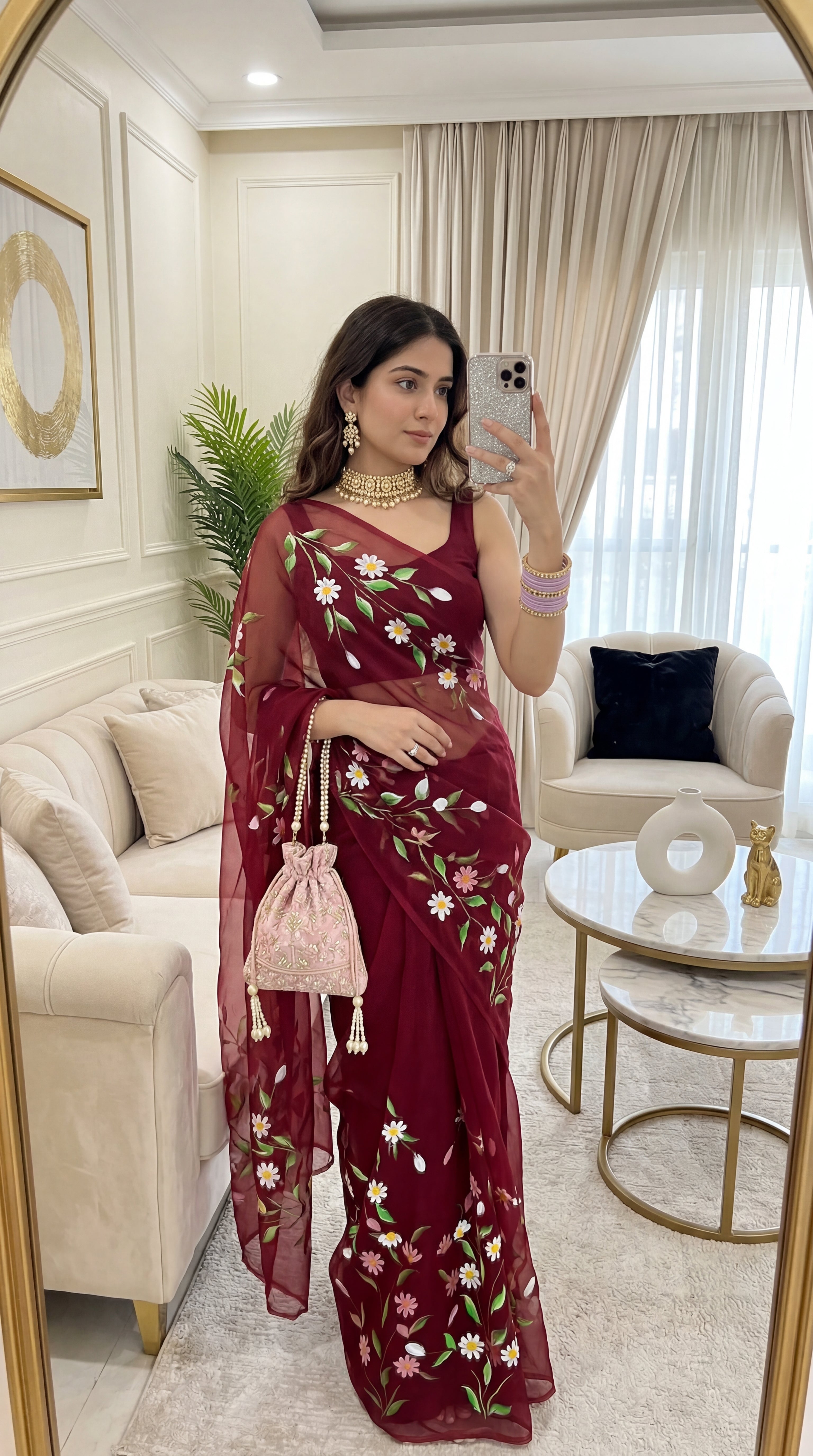 Brush print Saree D.no three Saree