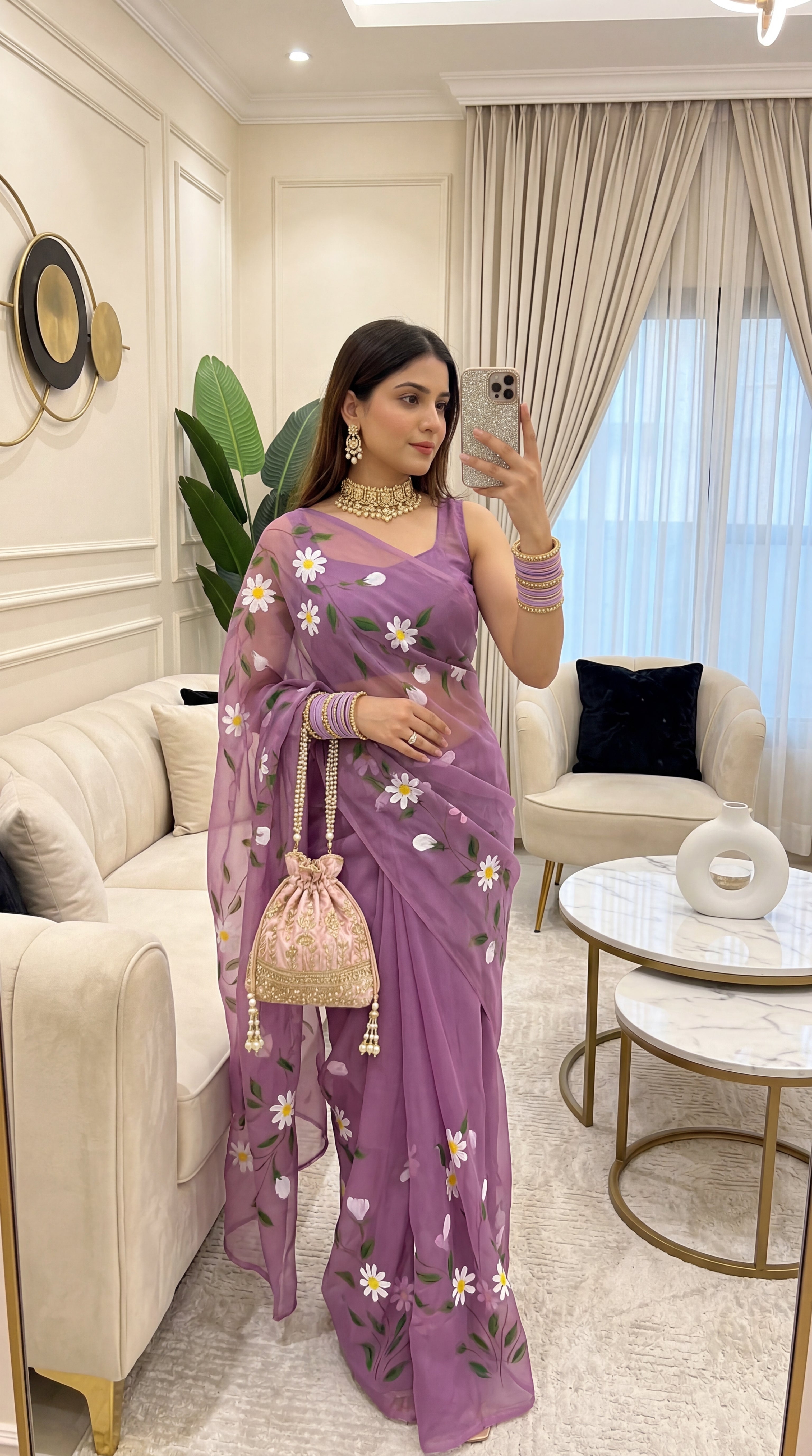 Brush print Saree D.no three Saree