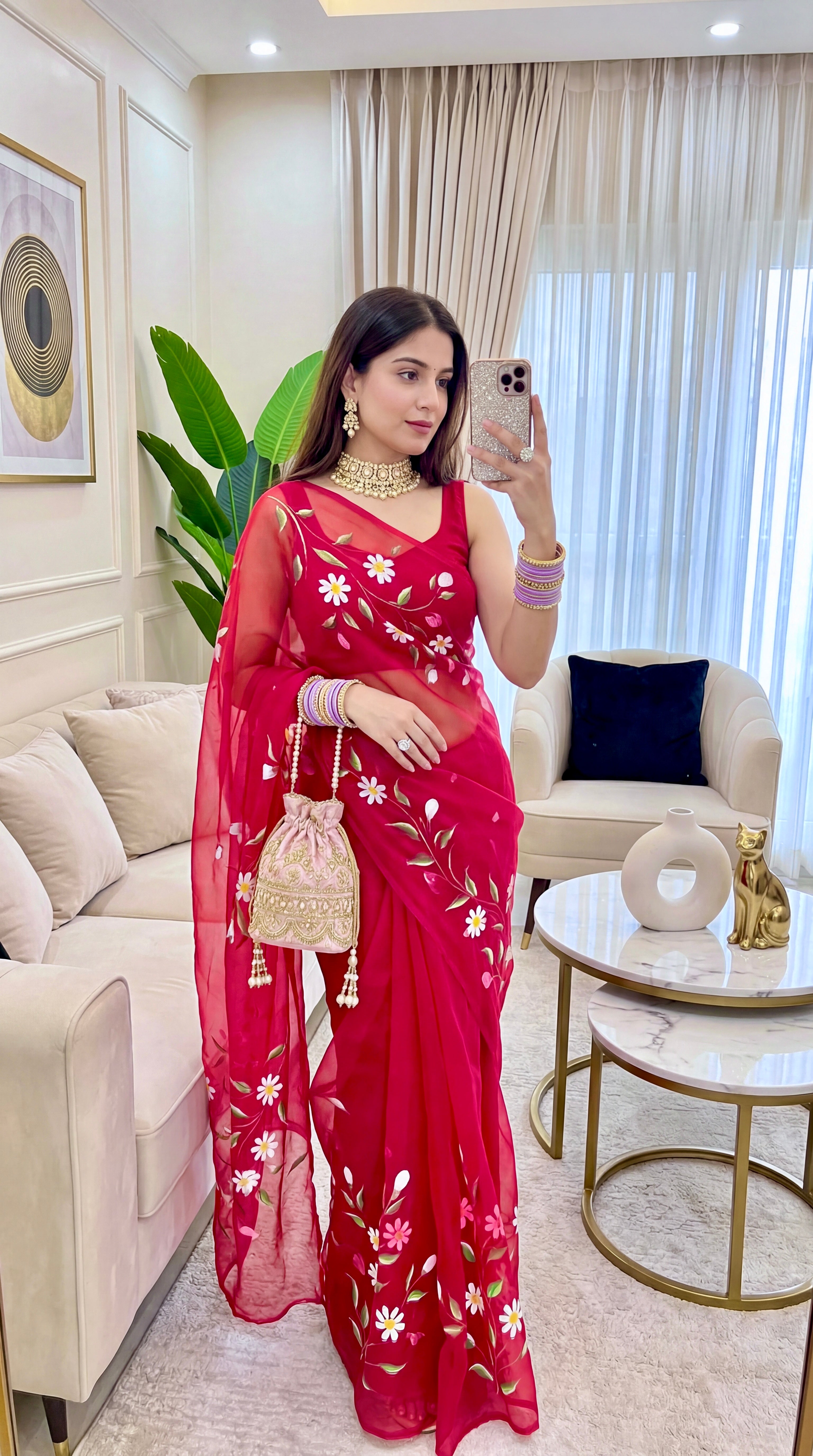 Brush print Saree D.no three Saree
