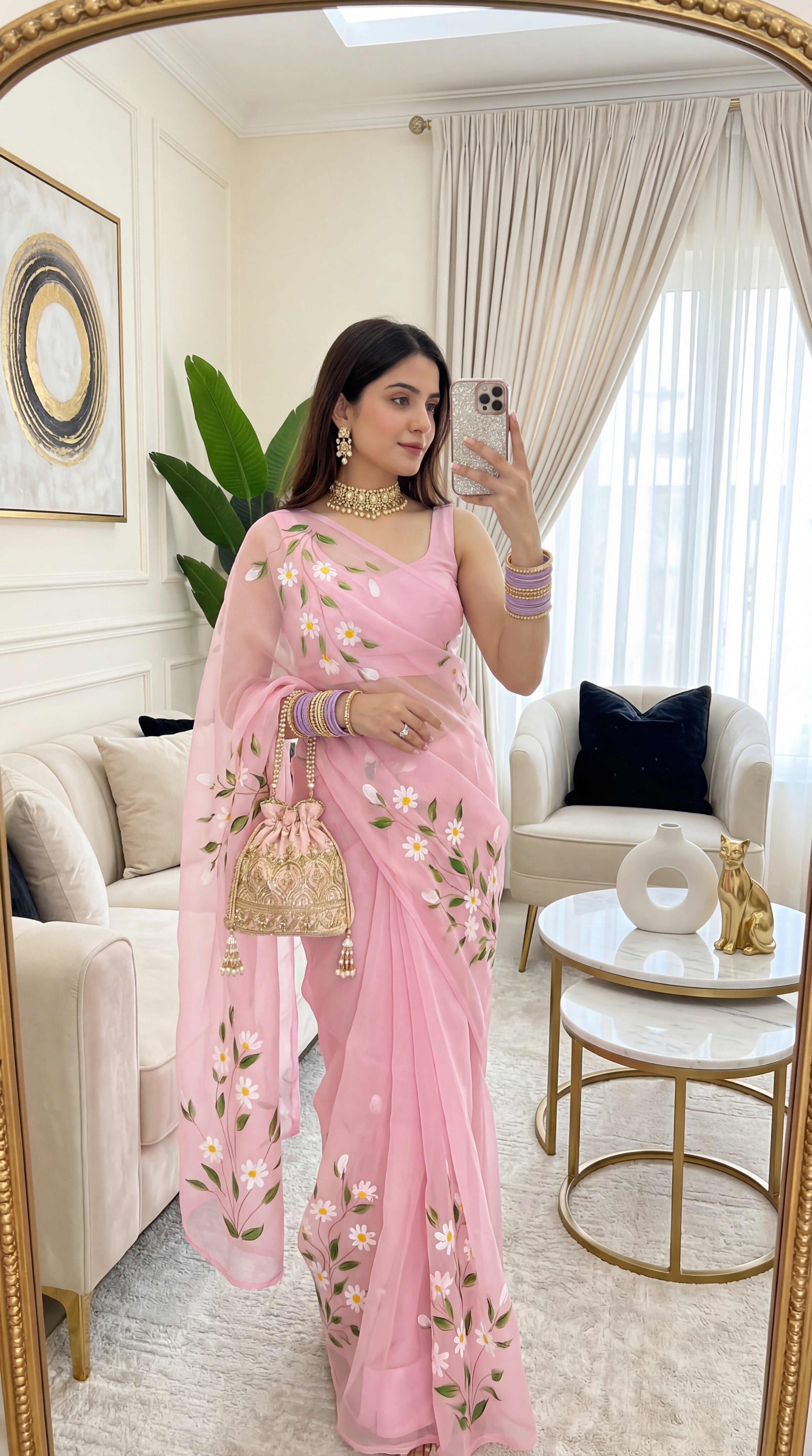 Brush print Saree D.no three Saree