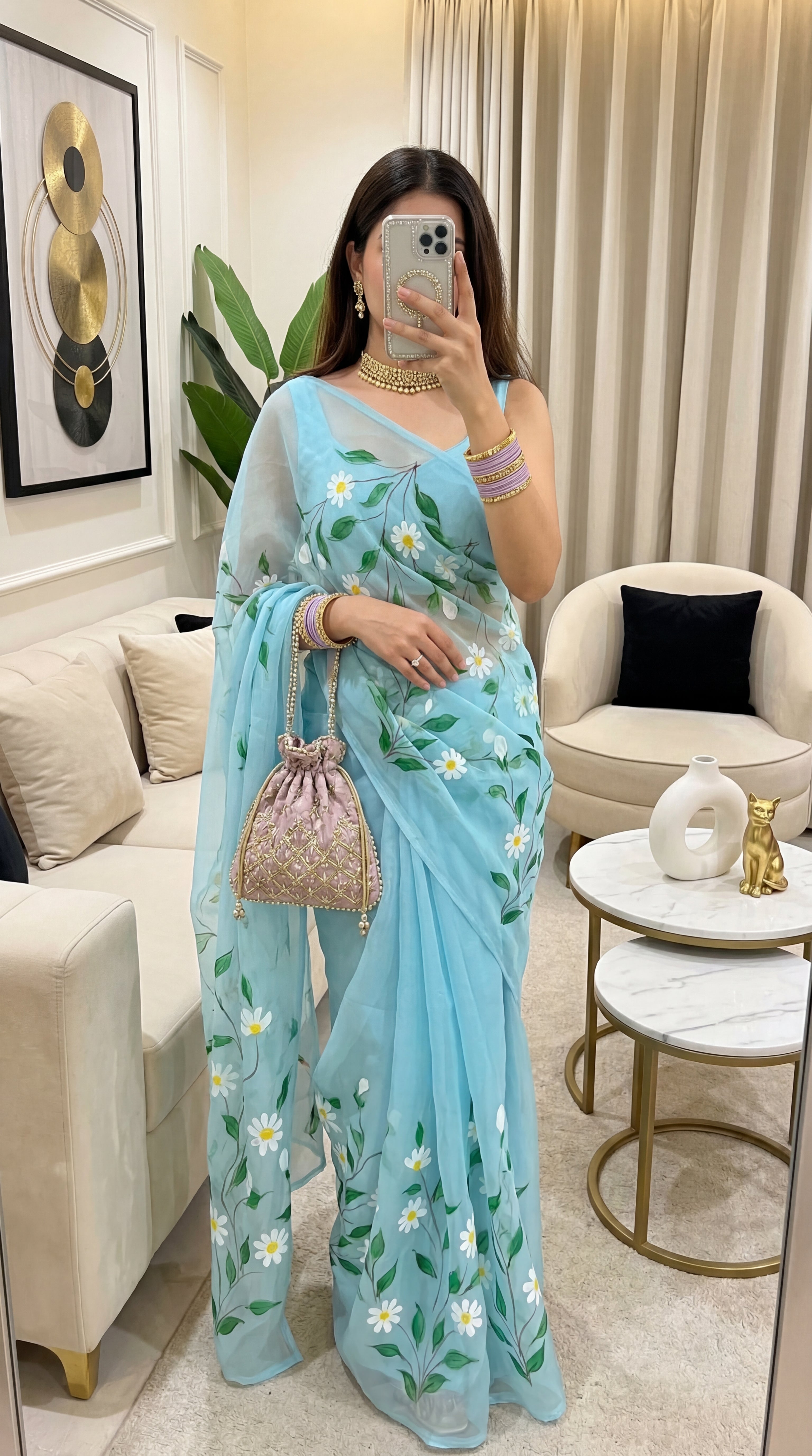 Brush print Saree D.no three Saree